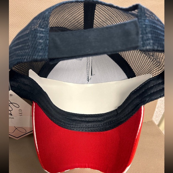 USA American Flag Hat Adjustable with Monogram Logo Patch - Picture 6 of 6